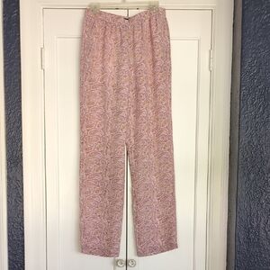J. Crew Pink, Peach, Yellow, and White Paisley Trousers